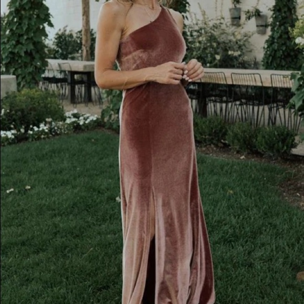 Baltic Born Tatiana Velvet One Shoulder Maxi Dress NWT